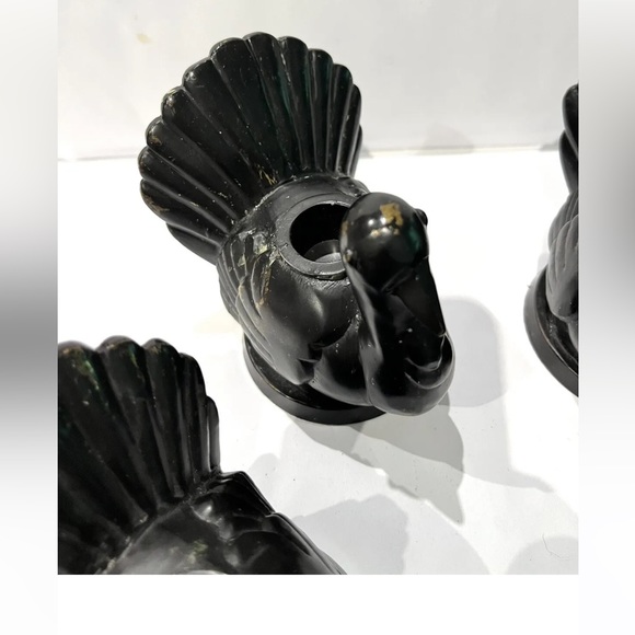 POTTERY BARN Turkey Tapered Candle Holders Thanksgiving Decor - Picture 6 of 9